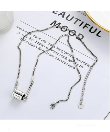 SILVER925 RETRO CYLINDER NECKLACE