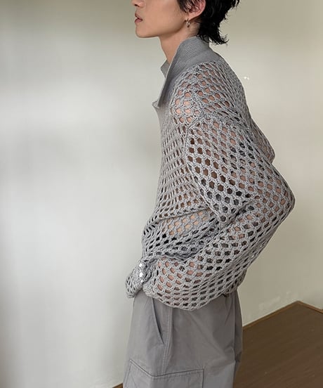 VOID MESH SKIPPER KNIT /2color