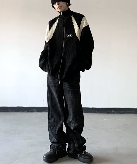 OLD SCHOOL ZIPPER CARDIGAN /2color