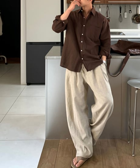 LINEN BLEND FLOW PANTS /2color