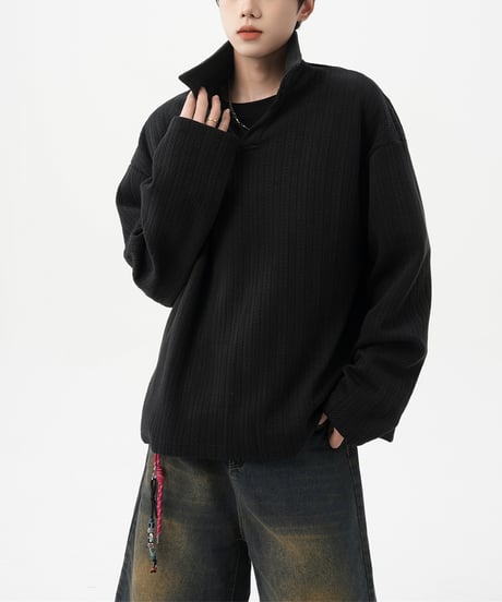 LOOSE TEXTURE POLO SHIRT /2color