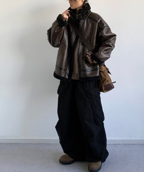 VINTAGE PILOT LEATHER JACKET /2color