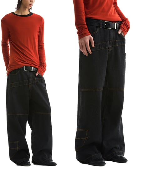 TWISTED STITCH WIDE DENIM