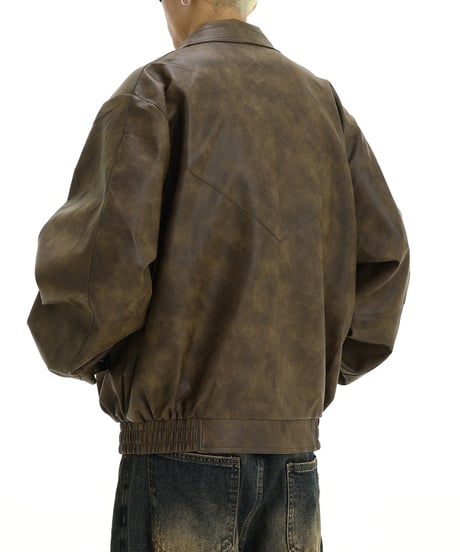ASHBROWN FAUX LEATHER JACKET