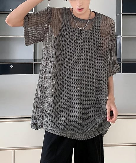 OVERSIZED MESH T-SHIRT /2color