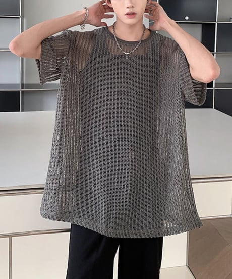 OVERSIZED MESH T-SHIRT /2color
