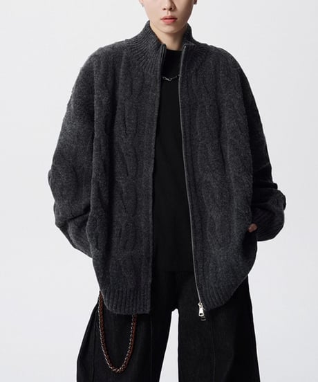 LUXCABLE W-ZIP CARDIGAN /3color