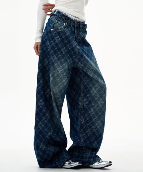 PLAIDCORE WIDE DENIM
