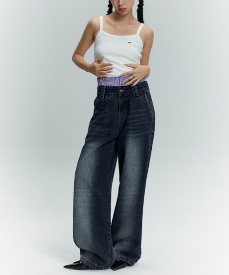 LOOSE STRAIGHT WASH DENIM