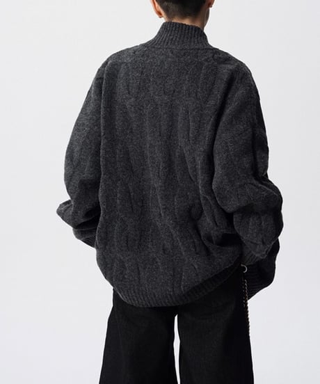 LUXCABLE W-ZIP CARDIGAN /3color