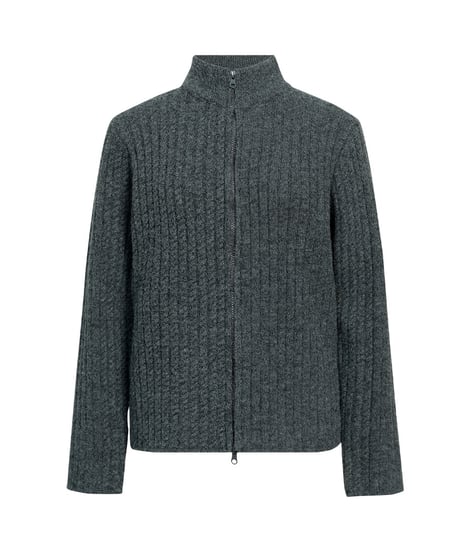 ASYMMETRIC KNIT SHORT JACKET /2color