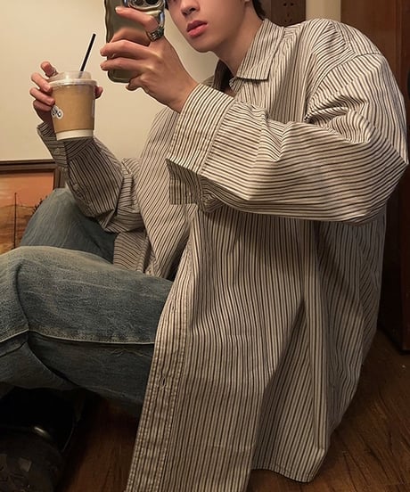 LOOSE PINSTRIPE COTTON SHIRT