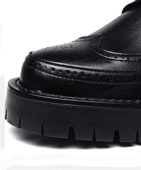 REAL LEATHER PLATFORM BROGUE