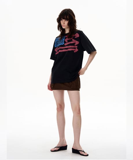 VINTAGEFLAG PRINT TEE /2color