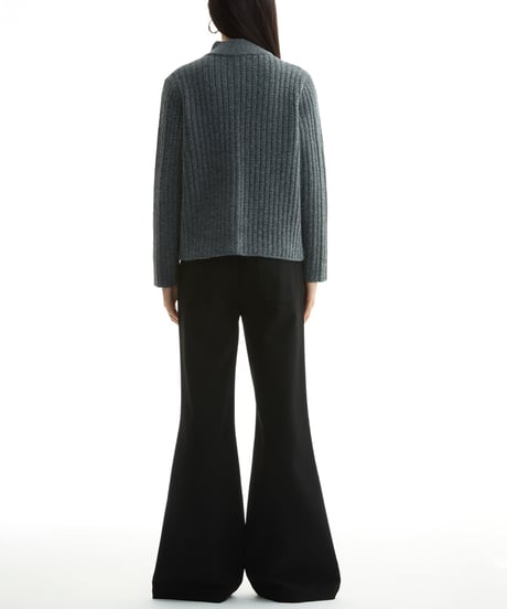 ASYMMETRIC KNIT SHORT JACKET /2color