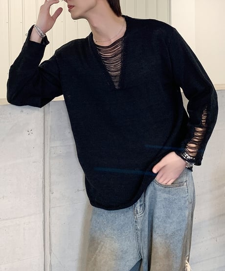 SLIT SLASH SUMMER KNIT /2color