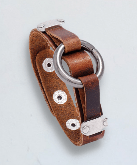 RETRO CIRCLE LEATHER BRACELET