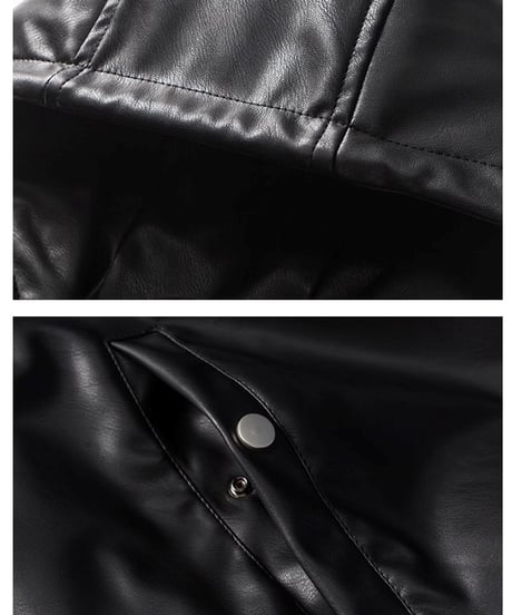 FAUX LEATHER HOODED BLOUSON