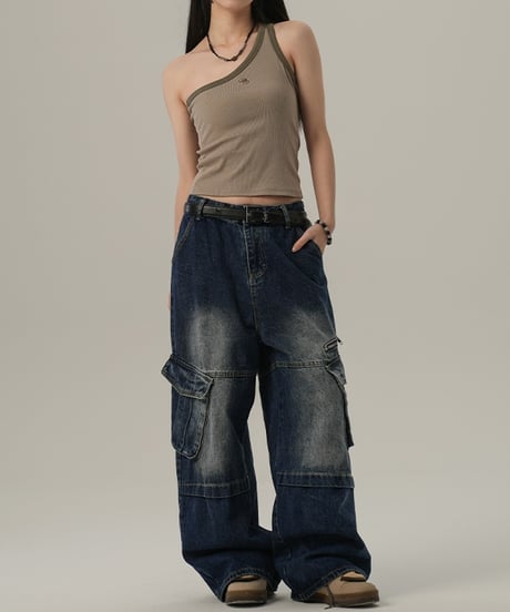 VINTAGE WASH CARGO DENIM /3color