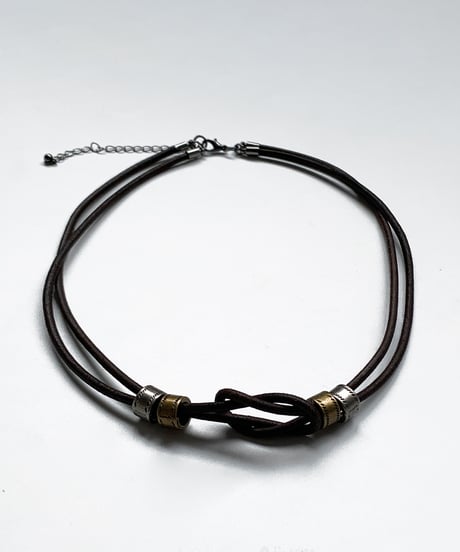 LEATHER NECKLACE-VINTAGEMETAL