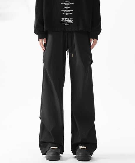 PLEATED WIDE PARACHUTE PANTS /2color