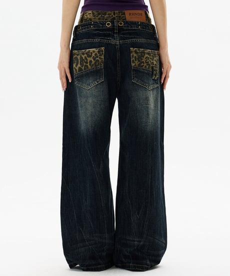 LEOPARDLAYER LOOSE DENIM