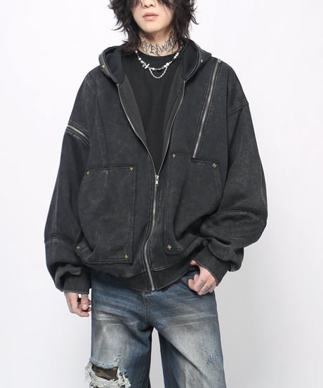GRUNGECORE ZIP HOODIE /2color