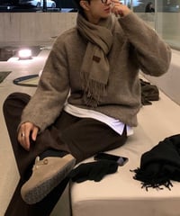MOHAIR-LIKE KNIT PULLOVER