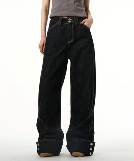 CUFFEDGE BUTTON DENIM