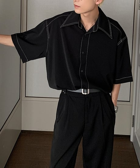 LOOSE DRAPE STITCH SHIRT /5color