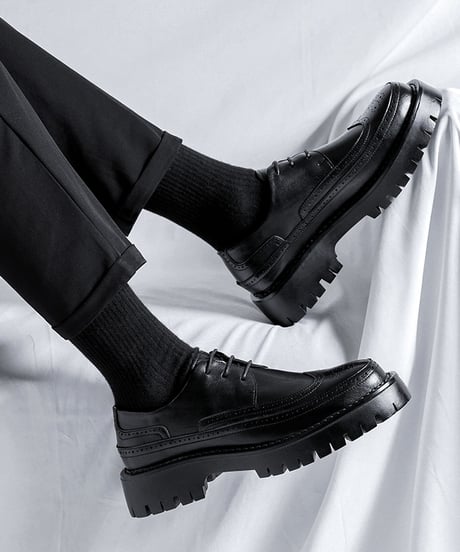 REAL LEATHER PLATFORM BROGUE
