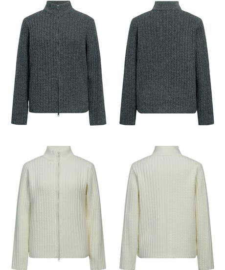 ASYMMETRIC KNIT SHORT JACKET /2color