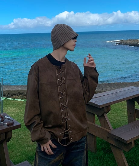RUSTIC FAUX LEATHER JACKET