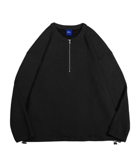 ROUND NECK HALF ZIP KNIT /3color