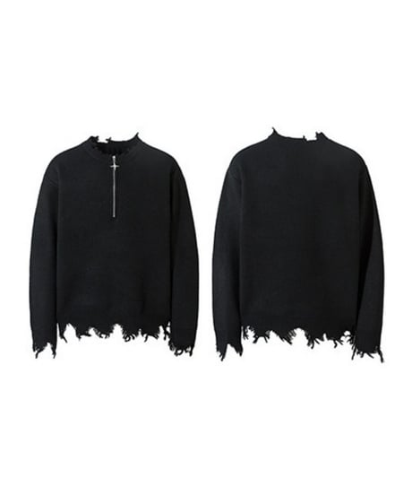 ASHNOISE HALF ZIP KNIT /2color