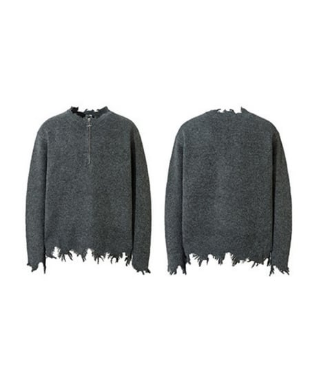 ASHNOISE HALF ZIP KNIT /2color