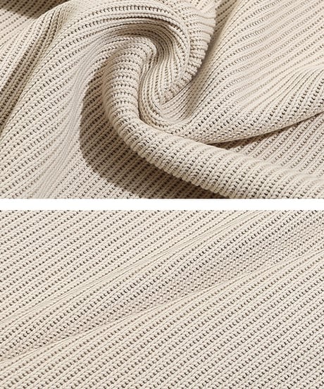 ROUND NECK HALF ZIP KNIT /3color