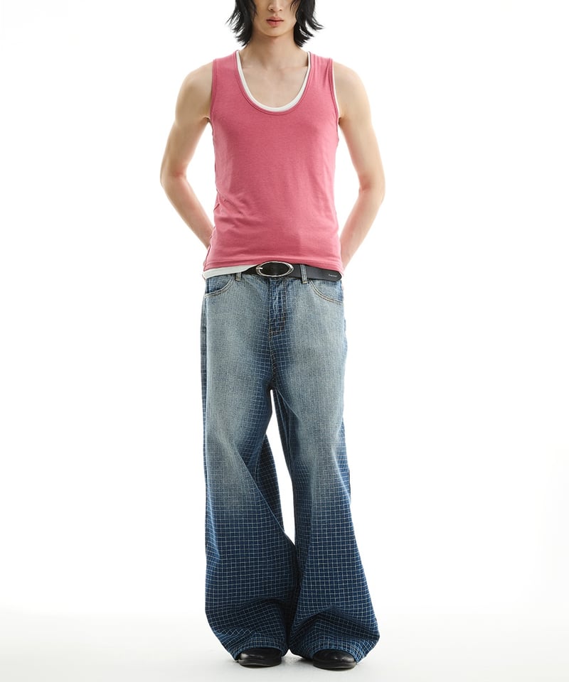 即納】GRID WIDE DENIM PANTS | Urban Edge