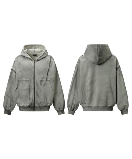 GRUNGECORE ZIP HOODIE /2color