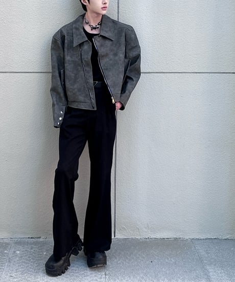 SHORT FAUX LEATHER RIDERS /2color