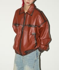 FADETRACK FAUX LEATHER JACKET /2color