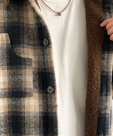 VINTAGE CHECK BOA JACKET /2color