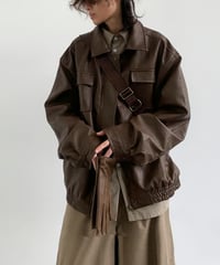 FAUX LEATHER RIDERS JACKET /2color