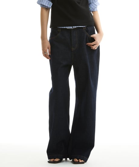 WIDE STRAIGHT BLUE JEANS