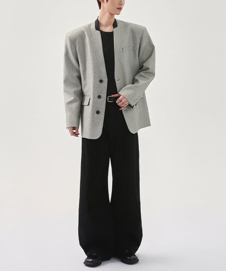 MONOCHROME NO-COLLAR JACKET