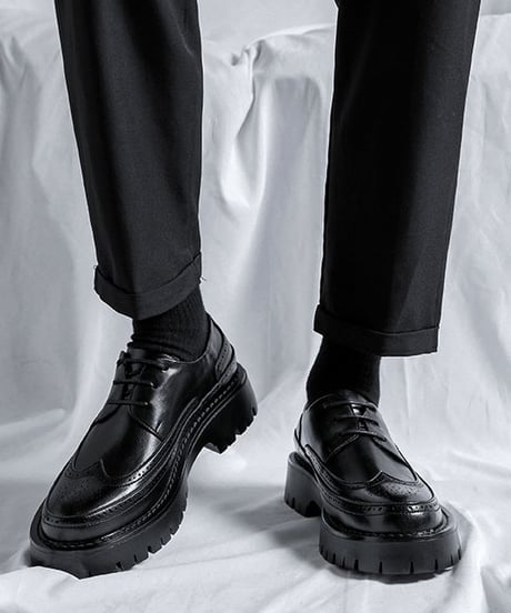 REAL LEATHER PLATFORM BROGUE
