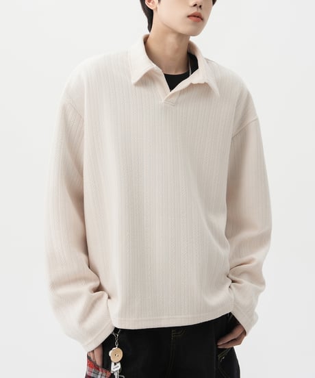 LOOSE TEXTURE POLO SHIRT /2color