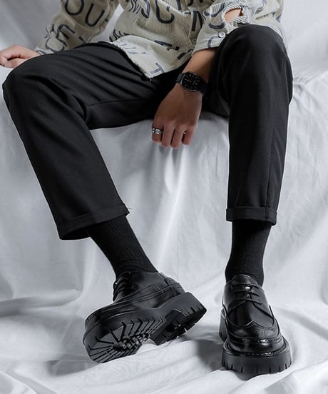REAL LEATHER PLATFORM BROGUE