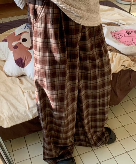FADEBOX CHECK WIDE PANTS /2color