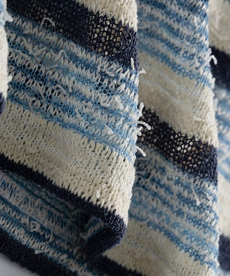 TEXTURESTRIPE KNIT POLO /2color